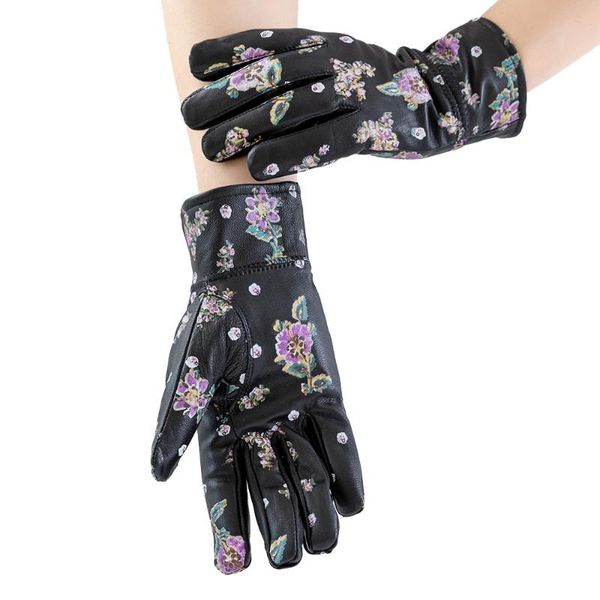 

five fingers gloves fashion real sheepskin leather women' gloves,comfortable warm winter cold protection for women, Blue;gray