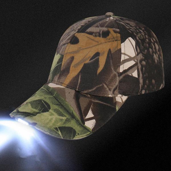 

outdoor lighting lightweight camping men and women fishing baseball cap led lights glow trend hats, Black;white
