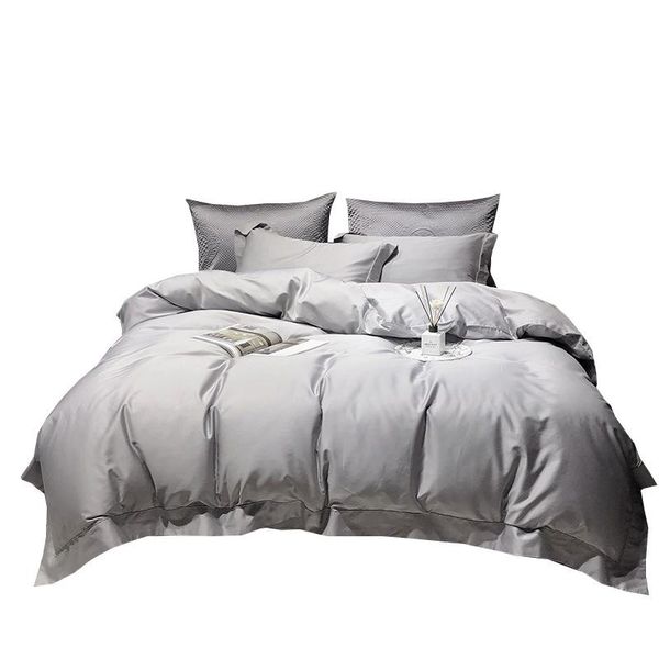 

bedding sets special price horse cotton four-piece navy blue duvet cover solid color bed sheet  set