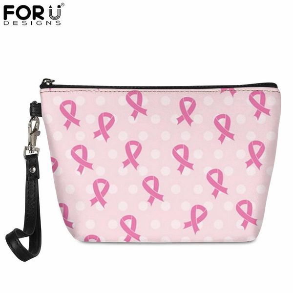 

cosmetic bags & cases forudesigns pu women awareness cancer ribbon clip art small makeup case necessaries organizer girls toiletry pouch