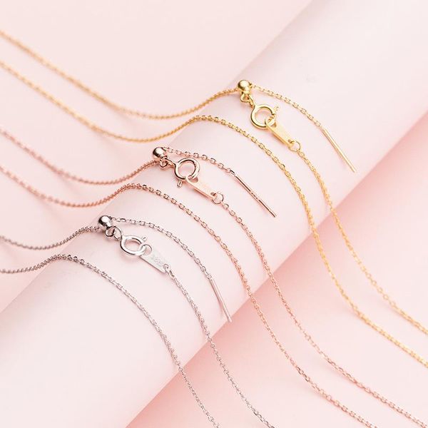 

chains lo paulina s925 1.0mm cable chain choker necklace sterling silver with slide bead 18" for wholesale 6pcs/lot