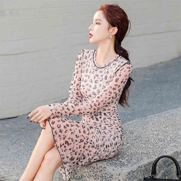 

make firm offers fashion leopard floral chiffon dress tight goddess temperament fan package hip skirt 210602, Black;gray