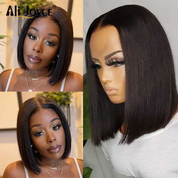 

lace wigs short bob wig 13x1 t part natural color 4x4 closure brazilian straight human remy hair for black women, Black;brown
