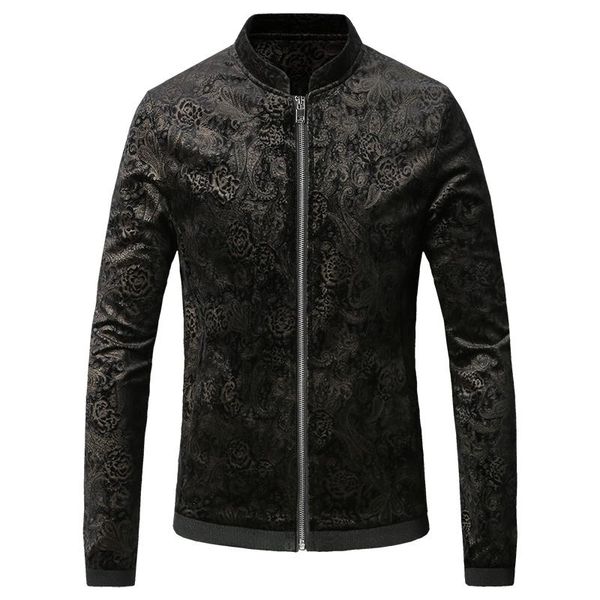 

men's jackets 2021 jacket men fashion casual loose mens south korea flocking printing bronzing and coats plus s, Black;brown