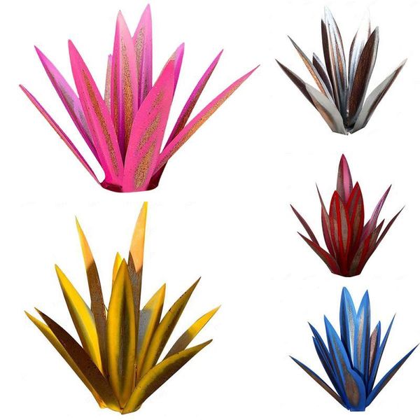 

decorative flowers & wreaths 2021 creative tequila iron decoration diy metal agave artificial plants wrought ornaments outdoor yard art scul