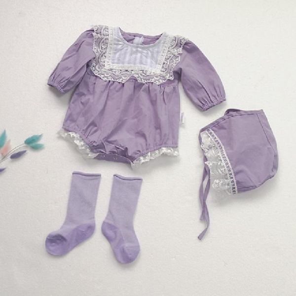 

born baby clothes lace princess arrival girls romper with hat for toddler jumpsuits onesie 0-2t, Blue