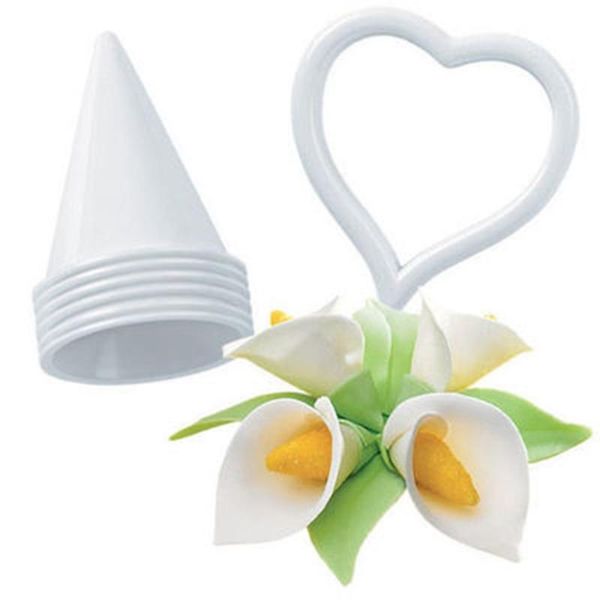 

cake tools 7pcs/set diy 3d calla lily flower mold icing fondant decorating baking accessories