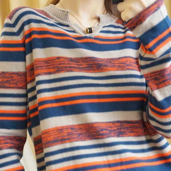 

women's sweaters women long knitted and pullovers female striped sweater plus size clothing ladies spring autumn warm jumper oversized1, White;black