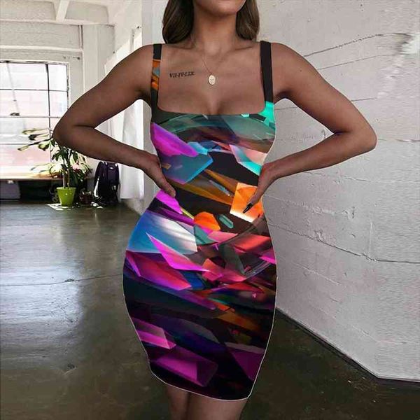 

geometric psychedelic halter sleeveless vortex womens dresses bodycon colorful clothing, Black;gray