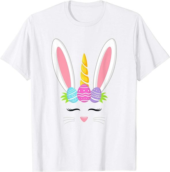 

cute unicorn rabbit easter day girls kids t-shirt boys men t-shirt, White;black