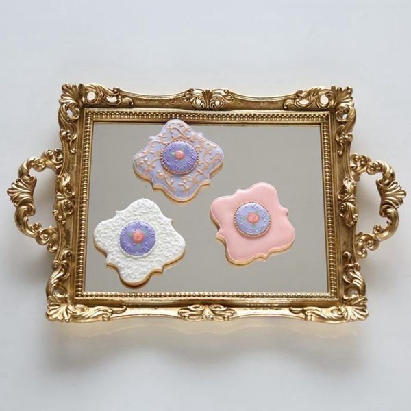 

mirrors golden embossed makeup mirror nordic retro luxury home decoration creative dressing table bathroom fitting