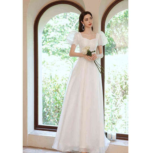 

luxury street style dresses wedding 2021 white bubble sleeve student show art tt chorus host evening, Black;pink