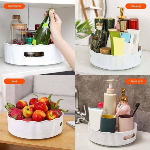 

kitchen storage & organization cooking oil home revolving anti skid lazy turntable abs food organizer cans jars condiment holder large capac