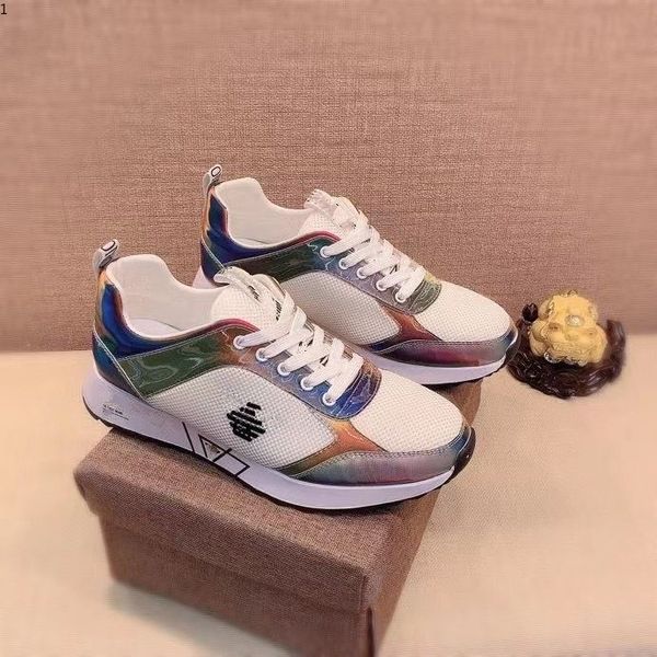 

run away designer high-quality luxury lace-up sneakers brand men casual shoes size 38-45 model mkj0002, Red;white