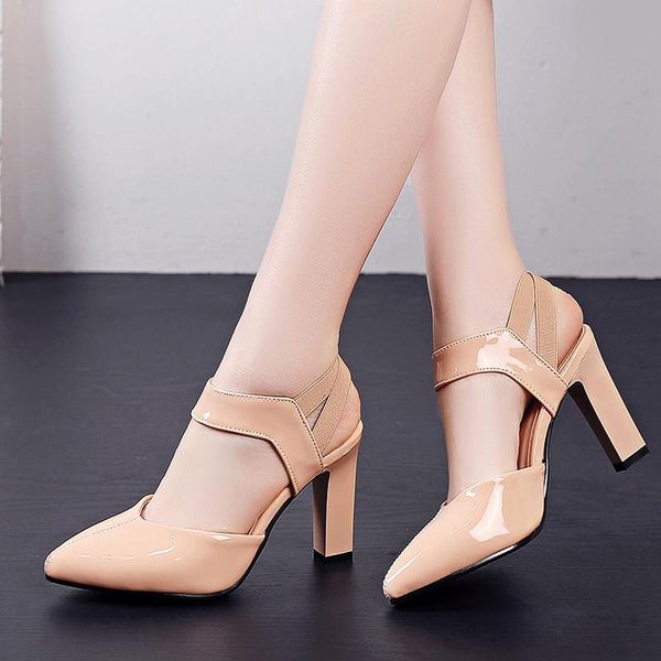 

dress shoes ymechic 2021 white bride wedding woman high heel pointed toe cross elastic band summer heels pumps office black shoe