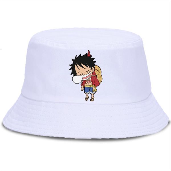 

one piece anime luffy sleep bucket cap casual funny sun hat harajuku cotton hats outdoor sunscreen fishermans, Blue;gray
