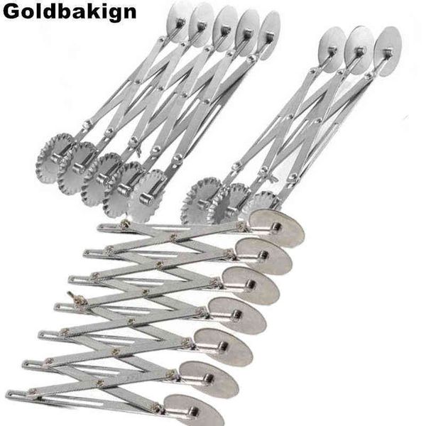 Goldbaking Spezzatrice regolabile per pasta per pasticceria Tagliapizza Rotella per pasta Coltello Rotella in acciaio inossidabile Divisore 211110