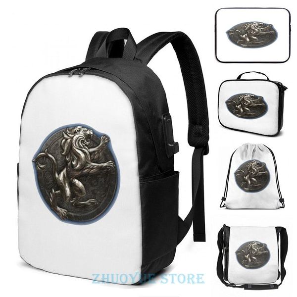 

backpack the elder scrolls online-daggerfall covenant usb charge men school bags women bag travel laptop