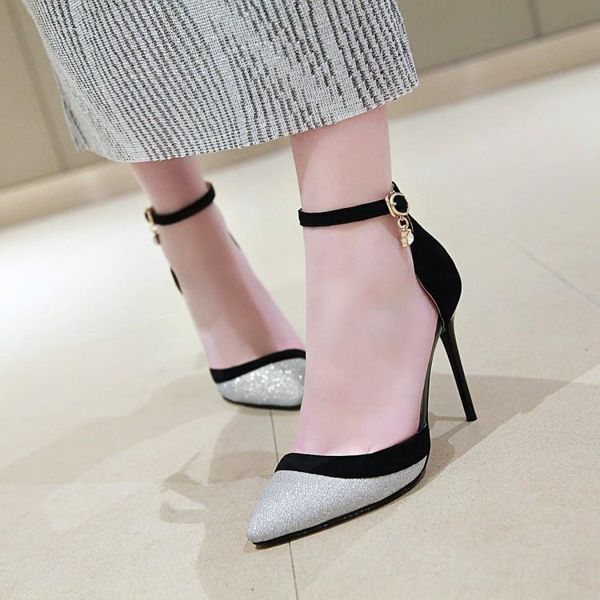 

oversized 12 13 14 15 high heels sandals women shoes woman summer ladies tone buckles toe colouring bait an, Black