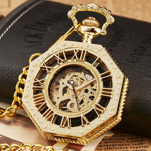 

mechanical pocket watch golden sliver bronze hollow fob chain with box men and women lady watches mens vintage gifts, Slivery;golden