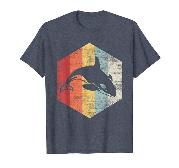 

retro killer whale t-shirt, White;black