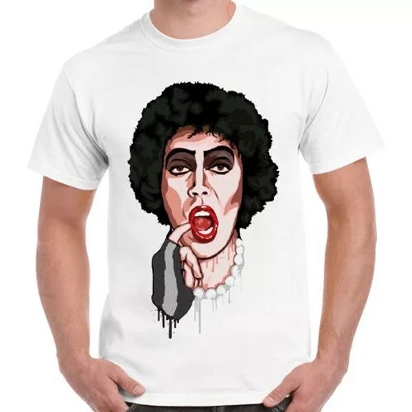 

dr frank n furter musical horror show vintage retro women t shirt 2428, White;black