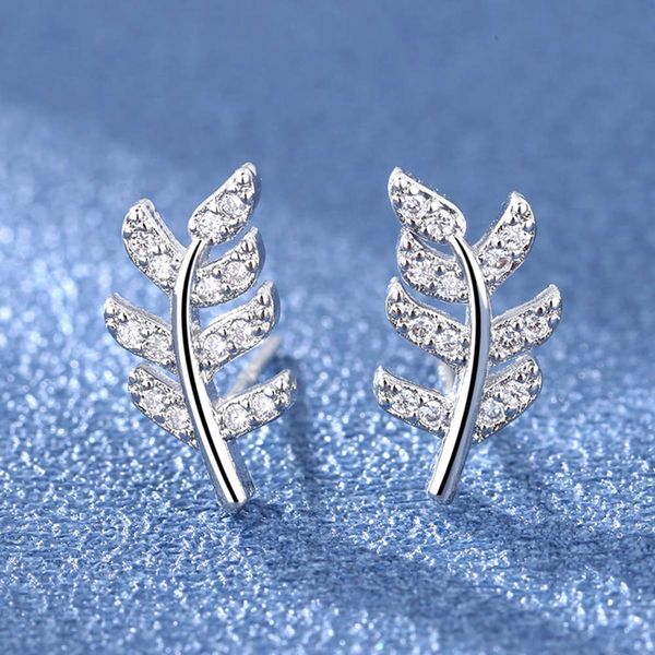 

trendy simple inlaid leaf earrings for ladies