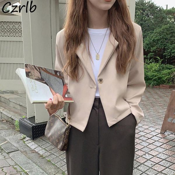 

women's suits & blazers women single button design leisure all-match outerwear solid simple tender office-lady long sleeve korean style, White;black