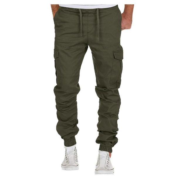 

men's pants fashion sport pure color bandage casual loose sweatpants drawstring pant sports jogger fitness workout, Black