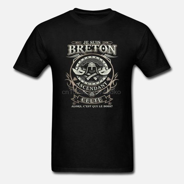 

men's t-shirts Â¡camiseta de hombre je suis breton descendant celte las mujeres camiseta, White;black