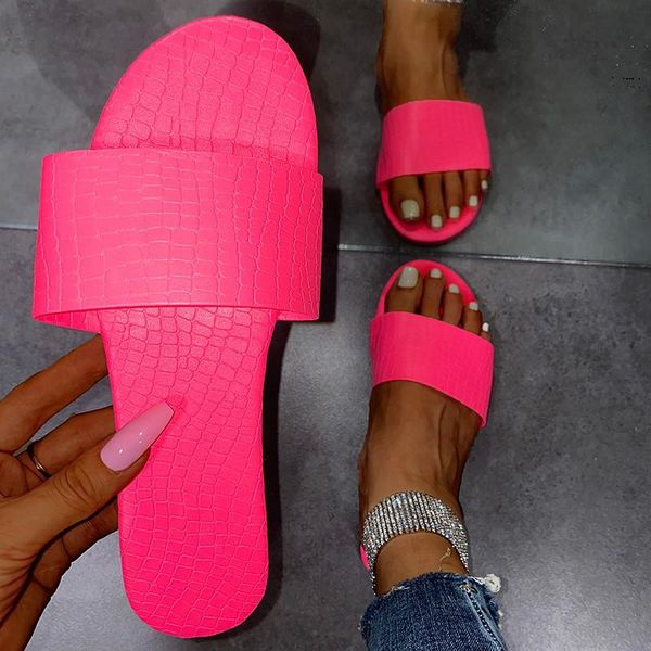 

summer women's shoes flat sandals solid color slippers outdoor beach fashion open toe plus size 43, Black