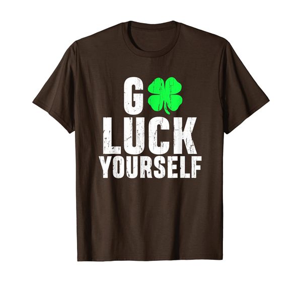 

st. patricks day go luck yourself shirt, White;black