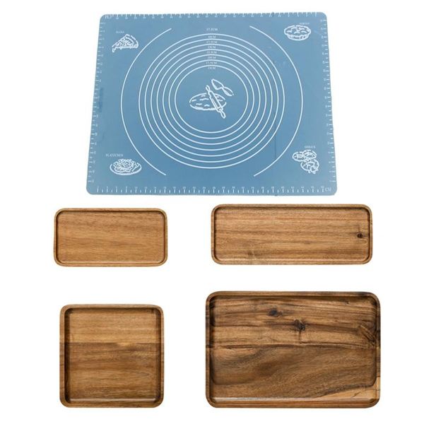 

dishes & plates 1 pcs silicone roll cut mat icing dough cake tool 4 handmade lovesickness wood solid pan fruit