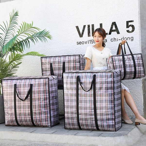 

clothing & wardrobe storage quilt clothes bag large capacity woven bags thickened waterproof dust proof pillow blanket bedding zipper packin