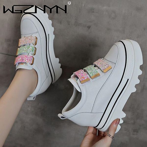 

fashion women chunky sneakers hidden heels height increasing ladies wedge shoes high platform women shoes zapatos de mujer, Red;white