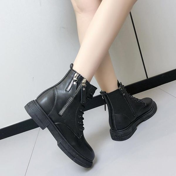 

boots 2021 winter plus cashmere warm short women anti-slip and wear-resistant ankle women's fashion side zipper female, Black