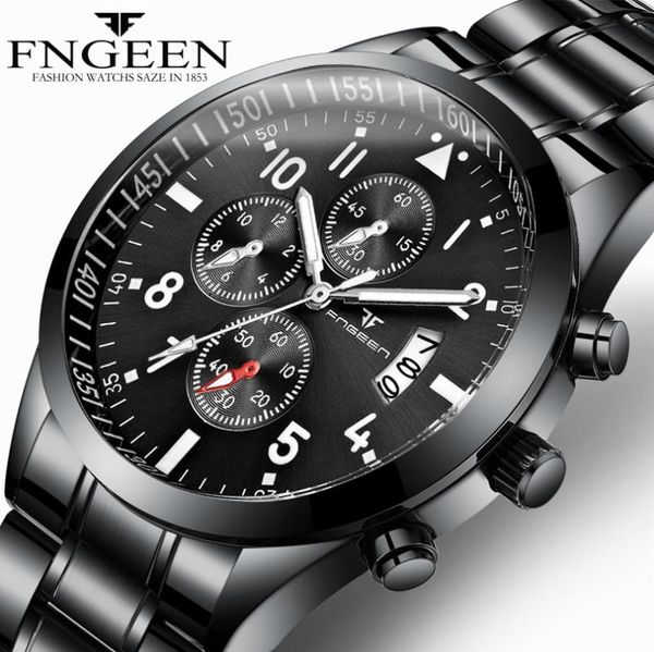 

wristwatches 2021 fashion mens watches black steel sports calendar waterproof quartz watch men relogio masculino, Slivery;brown