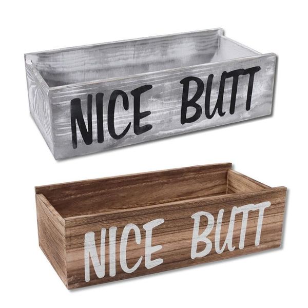 

nice bubathroom decor box funny toilet paper storage organizer holder rustic farmhouse table counter decoration tissue boxes & napkins