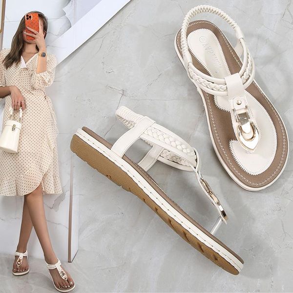 

sandals flip-flop women 2021 fashion summer and slippers fairy style, Black