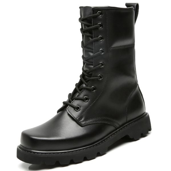 

man martin boots tube in combat special snowshoes waterproof outdoor square head tide comfortable and durable 40-47, Black