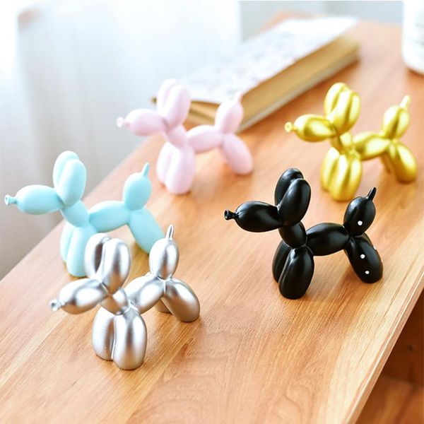 

9cm resin balloon dog figurines creative ornament sculpture baking cake decoration childhood fun party accessories dessert gift decorative o