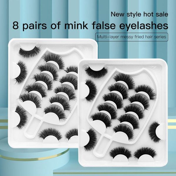 

false eyelashes 8 pairs lashes mink faux dramatic volume eyelash extension