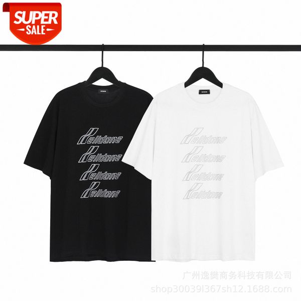 

done reflective letter logo printing loose round neck couple short-sleeved t-shirt #uu3d, White;black