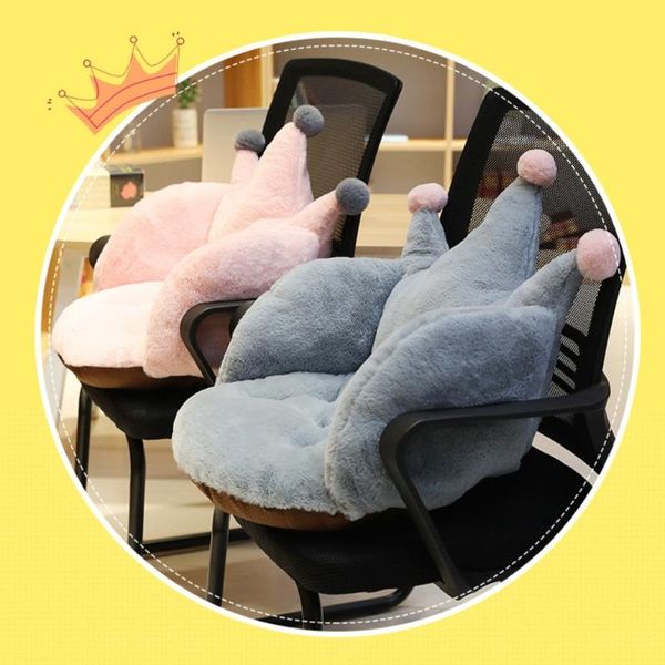 

cat winter warm bed sofa chair back rest solid color crown shaped pet plush pillow stuffed seat cushion beds & furniture