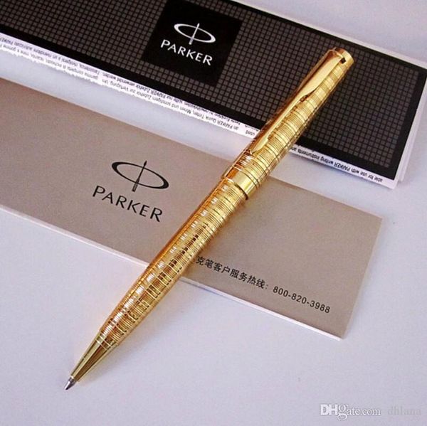 Marke Kugelschreiber Ganzmetall Gold Kugelschreiber Büro Gute Qualität Stifte Schule Lieferanten Briefpapier Nachfüllen 0,7 mm Stifte zum Schreiben