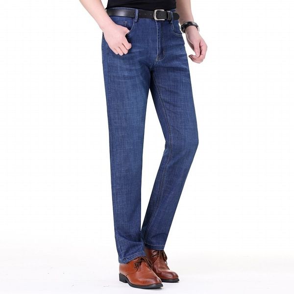 

fashion brand summer casual jeans spring korean fashion thin slim straight men's pants, Blue