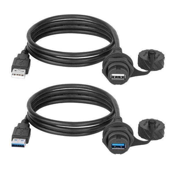 

hubs usb 2.0 3.0 socket male to female extension cable waterproof panel mount connect