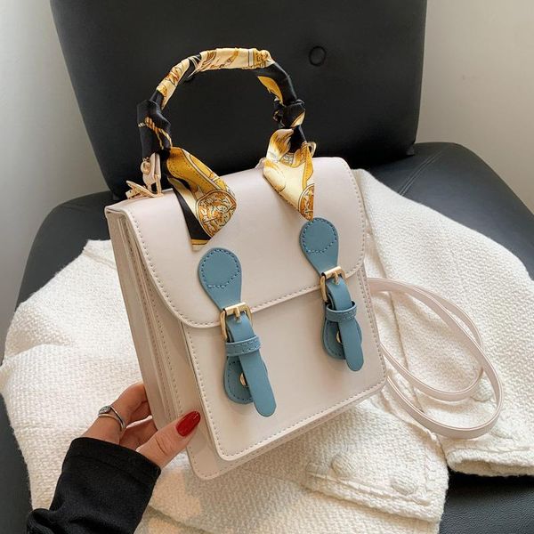 

backpack 2021 fresh college style postman bag silk scarf trendy british wind