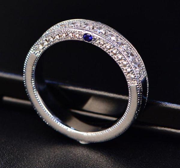Anéis de casamento 2021 Chegada Jóias de moda vintage Smooth 925 Silver Fill CZ Ring de alta qualidade Banda de festa para homens Presente