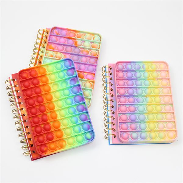 

new tie dye rainbow fidget spiral notebook a5 push bubble cover notebooks school stationery kids girls boys christmas gift toys ee